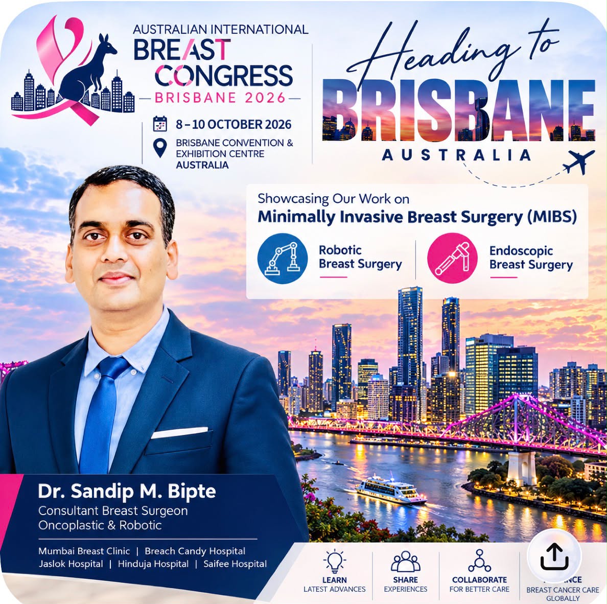 Dr. Sandip M. Bipte at Australian International Breast Congress 2026